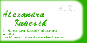 alexandra kupcsik business card